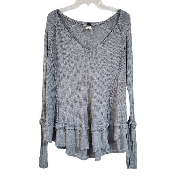 Free People x We the Free Gray Laguna Waffle Thermal Top - XS - Picture 1 of 7